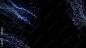 Shifting dust with a blue-purple hue, resembling glitter, moves due to the blowing wind from the bottom right to the top left of the footage Stock Video