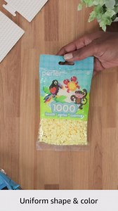 Perler PBB80-19-19056 Beads Fuse Beads for Crafts, 1000pcs, Pastel Yellow, Small