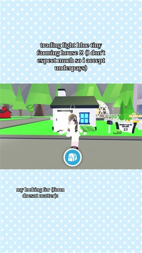 Trading Light Blue Tiny Farming House in Adopt Me