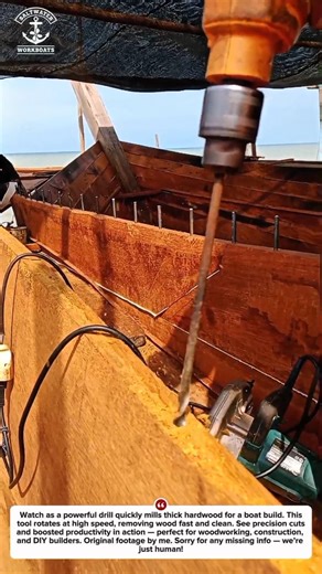 “High-Speed Drill Milling Thick Wood – DIY Boat Build Productivity Boost!”