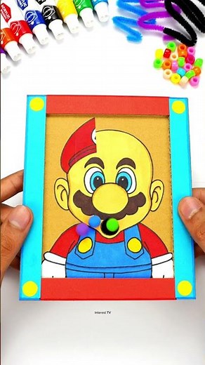 Super Mario Pinballs Game Hair Growth Challenge Cardboard Game ❤️ #mario #gameplay #viralvideo