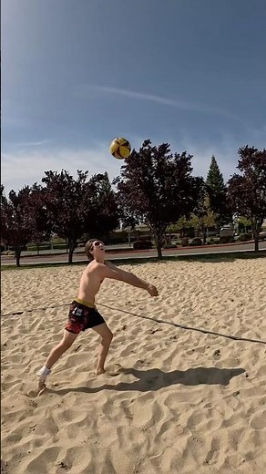 Unbelievable Beach Volleyball Save! 🏖️ Watch This Epic Dive!