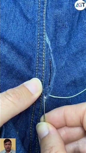 how to repair jeans | sewing tips and tricks | beginner sewing tutorials | diy sewing #youtubeshorts
