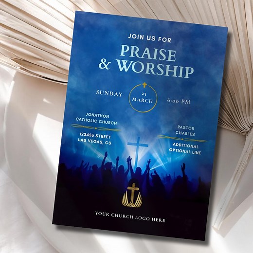 Modern Church Flyer: Praise & Worship Invitation (instant Download, Editable Template) - Etsy