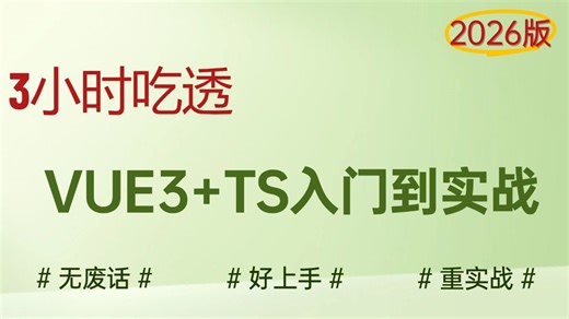 vue3 ts 项目实战，VUE3 TS快速上手【全栈项目】，3小时快速上手VUE3 TS pinia vite vant-ui nodejs mongodb