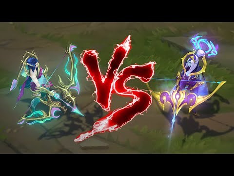 정령용 애쉬 VS 우주여왕 애쉬 롤 스킨 비교 [Fae Dragon Ashe VS Cosmic Queen Ashe Skin]