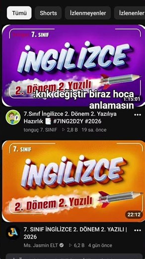 #7 sınıf 2 dönem 2 yazılı#okul