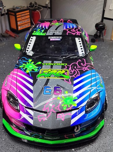 Fully painted SRC design on the all New Yokomo 400z Pandem body. #driftinstyle #src #yokomo #sendit #rcdrift #rcdrifting #rc #scalemodel #scalerc #rclife #Sidewaysrc #airbrush #rcpaint #rcpainting
