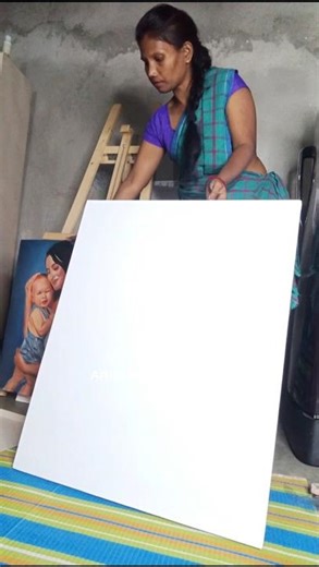 applying gesso to my canvas for extra smoothness✨ #shorts