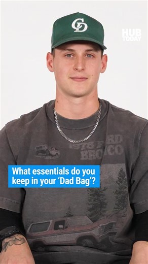 The Hub Today on Instagram: "‘Dad Bag’ essentials according to @common.dad founder Myles Uva 🩲🍼🧷 📺 @thehubtoday 🎥 @dperez2092"