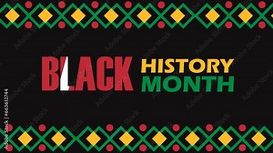 black history month animation video footage, motion 4k isolated on black background