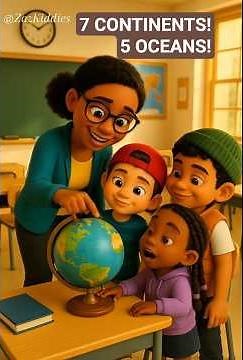 Geography for Kids + Fun Song | Learn ALL 7 Continents & 5 Oceans in 2 Minutes!