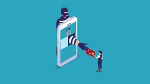 Cybercrime and Online Fraud Concept with Hacker Stealing Credit Card Information 3d animation cartoon