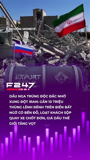 Khoảng 9,5 triệu thùng dầu thô Nga hiện đang ở ngoài khơi có thể cập cảng Ấn Độ và Trung Quốc giúp giá dầu tăng vọt lên 62 USD, vượt mức dự toán ngân sách để cải thiện đáng kể nguồn thu tài khóa. #f247 #tiktoknews #fyp