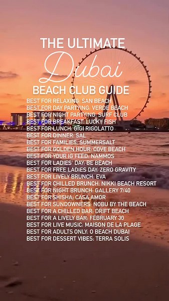Discover the ultimate beach club experiences in Dubai, tailored for relaxation, family fun, and adults-only retreats. 🏖️ Whether you’re seeking a serene day by the sea 🌊, vibrant beachfront vibes 🌅, a family-friendly environment 👨‍👩‍👧‍👦, or an exclusive adults-only setting 🍸, we’ve curated the top spots for you. Save this guide and share it with your friends to plan your next beach getaway. For more exclusive deals and updates, download the Dubai Daily Deals App now! 📲 . . . . #dubaidai