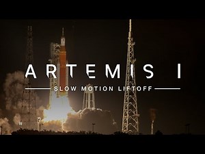 Slow Motion Liftoff of NASA's Artemis I Moon Rocket