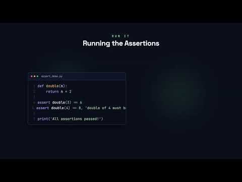 The assert Statement - Python for Beginners