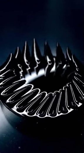 Magnetic Liquid Forms a Perfect Crown 👑 #Shorts