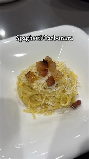 My first attempt cooking carbonara sauce with the guanciale I flew from Italy … I watched so many tutorials and it’s easy, my only worry was I don’t want the egg yolks become scramble eggs, turned out perfect 👌#firsttime #homecooking #carbonara #pasta #fyp | Cecilia Durand