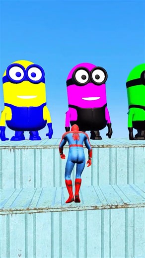 GTA 5 Epic Water Ragdolls Spiderman vs TEAM MINIONS Jumps/Fails Ep.247 #shorts