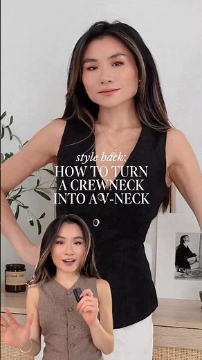 How to turn a Crew Neck into a V-neck (no sewing🧵)