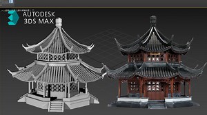 【3dmax建模】经典古建筑场景大型制作，3D建模零基础案例教程，3Dmax场景布线教学