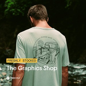 We just landed a fresh batch of graphic tees—outfitted with our signature softness and original, coastal-inspired designs. | Free Fly Apparel