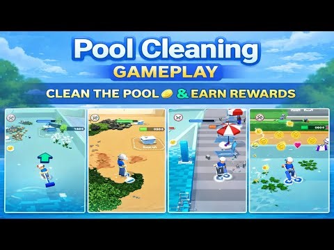 Professional Pool Cleaning Simulator 3D Gameplay 💦 Satisfying Relaxation