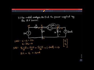 Problem 3 Nodal Analysis with Dependent Voltage Source