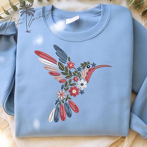 Floral Hummingbird Embroidery Design, Boho Bird With Flowers, Spring Nature Machine Embroidery, Instant Download File - Etsy