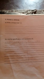 2. PHASE 2: DESIGNa) Write a design brief. (2)(b) List t... | Filo