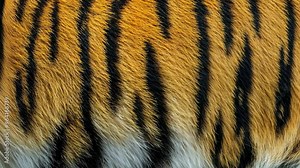 Explore the stunning detail of a tiger's fur with rich patterns and vibrant colors enhancing natural beauty