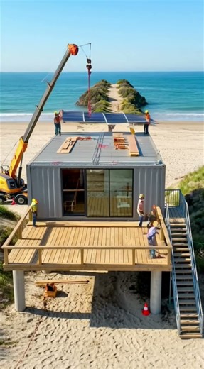 Shipping Container Beach Cabin Timelapse