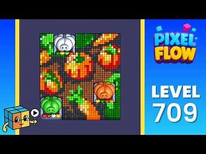 Pixel Flow Level 709 (Very Hard) Solution Walkthrough - Pumpkin