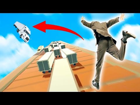 JUMPING ACROSS THE SCARIEST HIGHWAY! (Clustertruck)