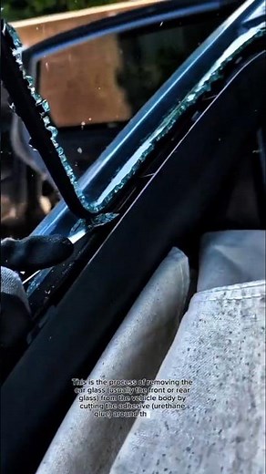 Professional Windshield Removal Process | Auto Glass Cutting Tool in Action