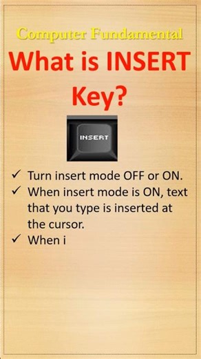 What is INSERT key? Computer Keyboard Key | #computerfundamental #computertutorial
