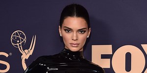 Kendall Jenner Is Back to Brunette and Wearing a Latex Floral Gown at the 2019 Emmys