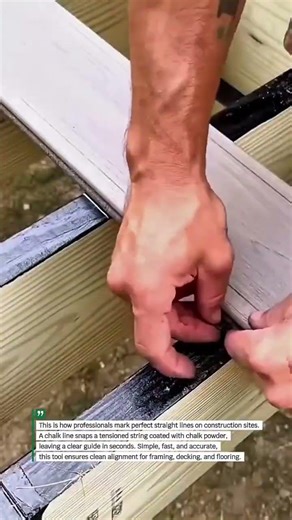 Perfect Straight Lines with a Chalk Line Tool! #Construction #Tools #DIY