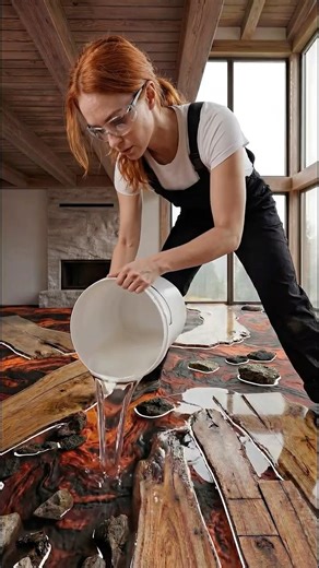 This Epoxy Resin idea completely transformed the living room floor 😲