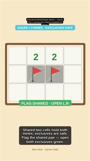Minesweeper Tip: Twin 2s That Share Two Cells — Open the Exclusives