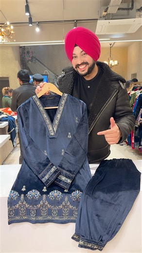 Label Amrita on Instagram: "Trending Coord set in Flat 10 % Discount Navy Blue Strechable Velvet Hand embroidered Party Wear Coord set with Stylish Pathani Pants IN0186 Follow @label_amrita for more design You can Purchase these trending designs on our Website WWW.LABELAMRITA.COM (link in Bio & Stories) Note- We Don’t take orders on Calls ,Whatsapp Or DM Shipping worldwide 🌍 Shipping free 🇮🇳 No COD"