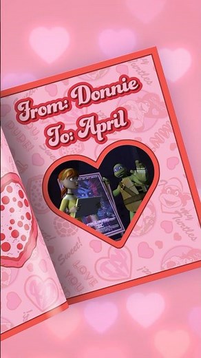 Ninja Turtles' Valentines Cards! 💜 - Donnie & April | TMNT #Shorts