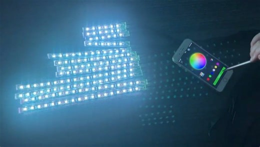 Watch HYBKLER 12Pcs Motorcycle LED Light Kits App Control on Amazon Live