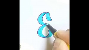 Blue E Letter Calligraphy
