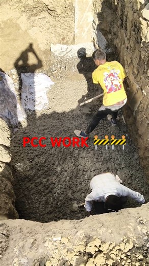 PCC WORK FOR COLUMN 🚧🚧 #construction #trending #jcb #building #housedesign #architecture