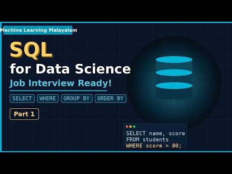 SQL for Data Science Malayalam | SELECT WHERE GROUP BY explained