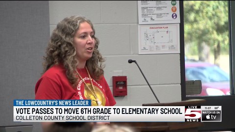 Colleton County School Board passes vote to move 6th grade to elementary school