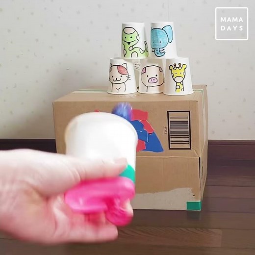 おうちで遊ぶ 風船と紙コップでつくる的当てゲーム