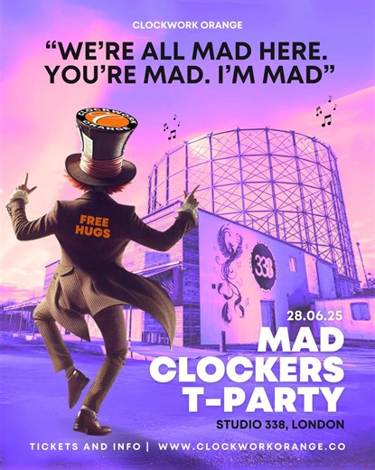 To those who MISSED out on March, THIS LINE UP’S a FUNKIN beaut.....x I dare to say IT. IT’s a CLOCKSTOCKY assembley....inside and outside......sunshine or rain, WE got both covered...x | Clockwork Orange